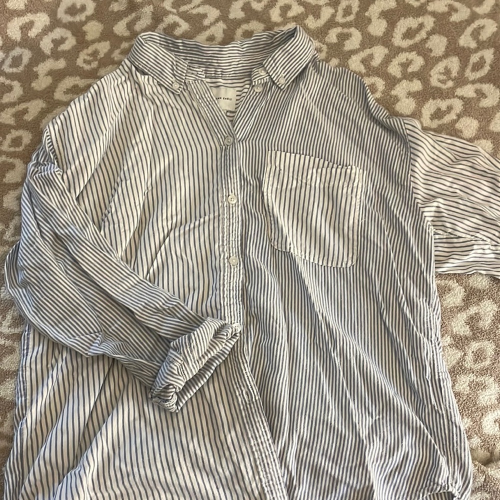 American Eagle Striped Button Up